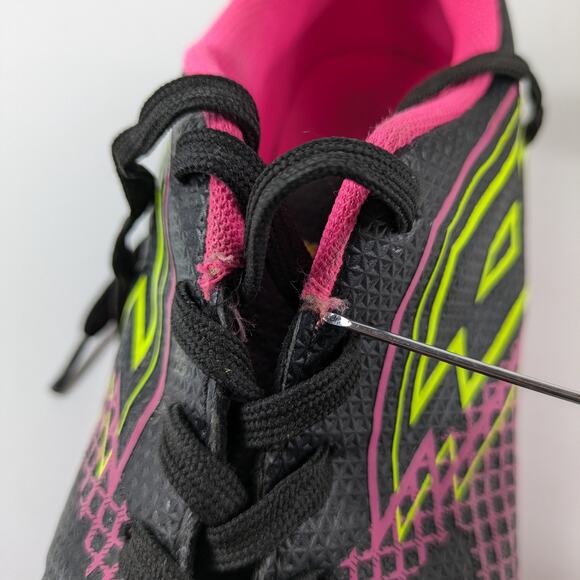 Girls Soccer Cleats Size 3.5 Lotto Forza Elite 3 JR Neon Pink Yellow 80s Bright - Picture 10 of 10